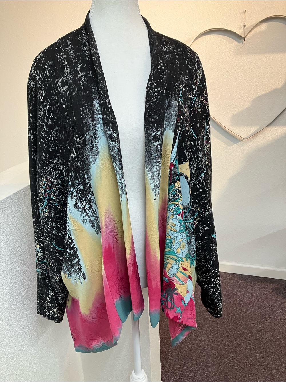 Citron Silk Cardigan Kimono Plus Size 3X